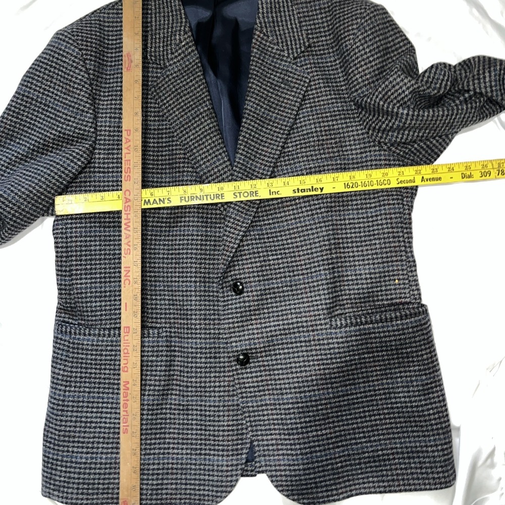 Pendleton Gray Blue 100% Wool Blazer Sport Coat Jacket Sz Tweed 48 R - Picture 3 of 8